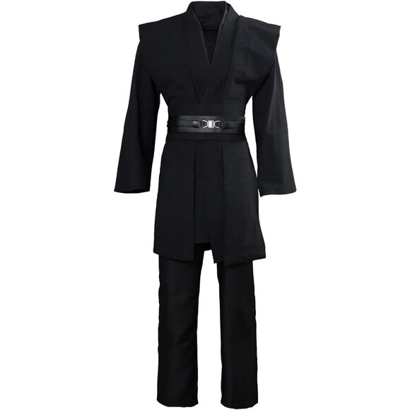 ✨Men's Black Tunic Robe Knight Fancy Cool Cosplay Costume Comfortabel Tops